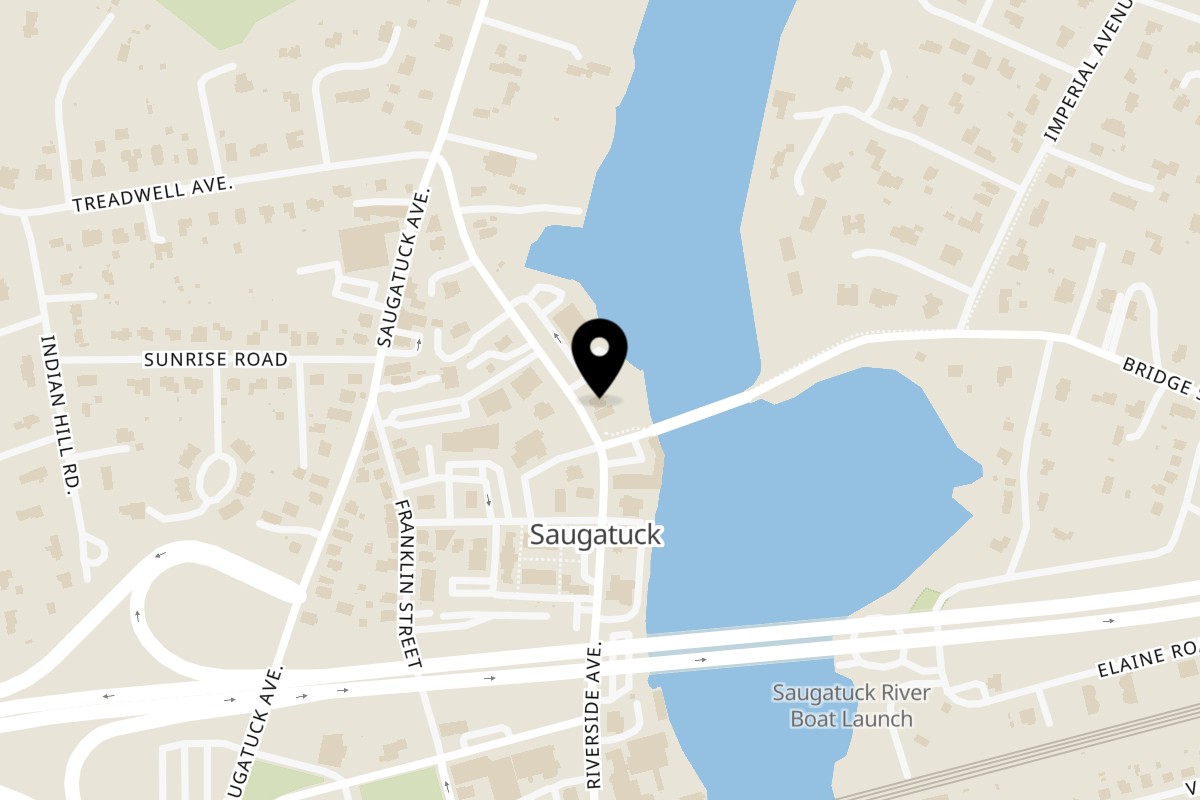 Map showing the location of Renato's Pizza on 539 Riverside Ave in Westport